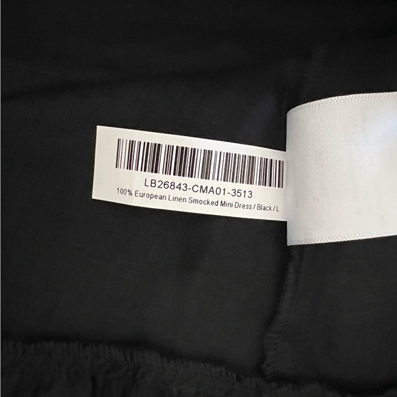 Quince 100% European Linen Smocked Mini Dress in Black - Picture 16 of 16